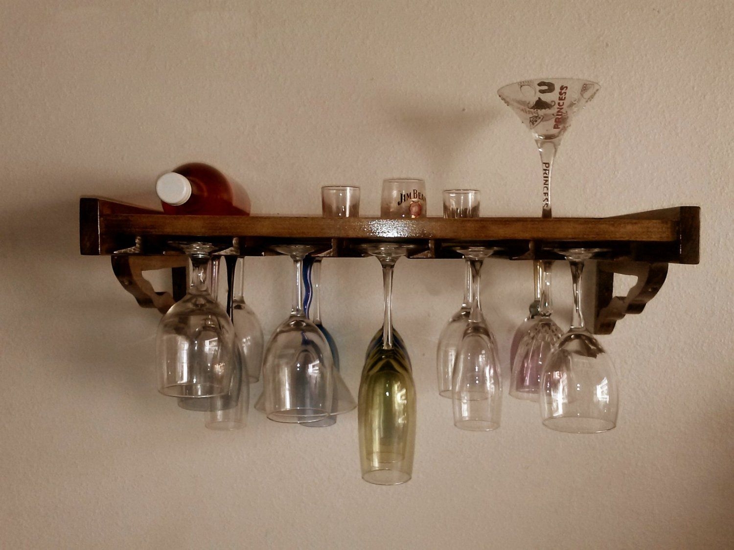 Wall mounted bottle rack
