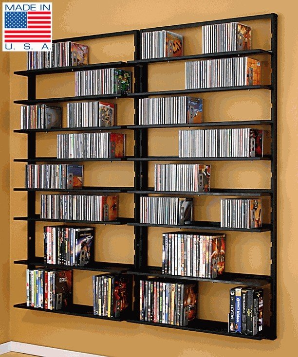 Wall mounted cd dvd storage