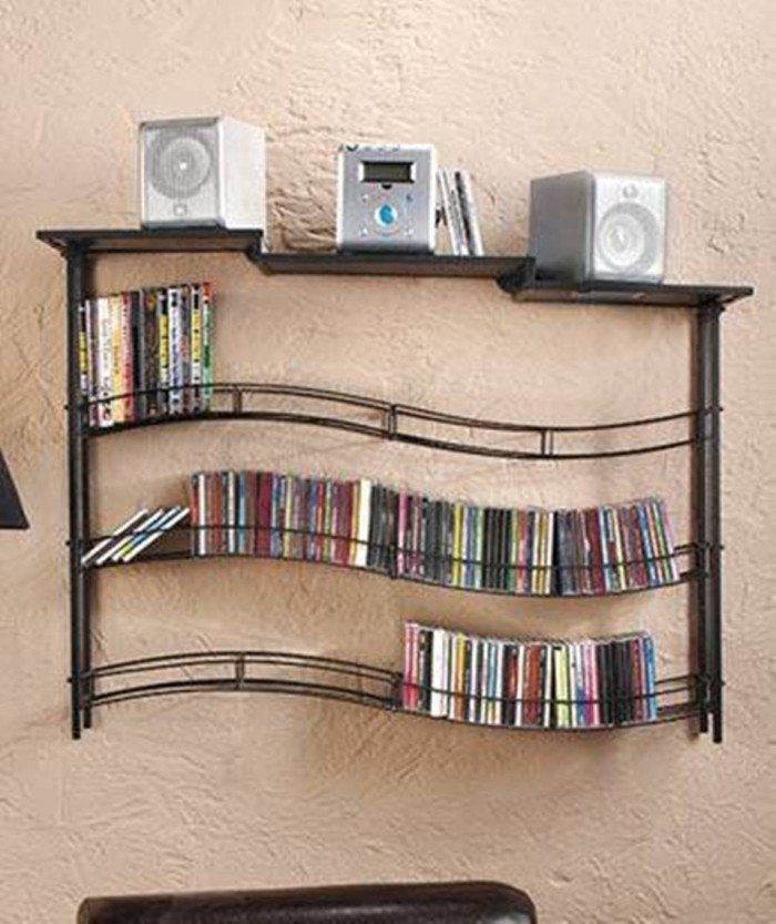 Wall mounted cd storage shelves