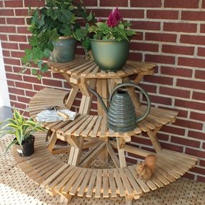 plant stand stands outdoor diy corner wood wooden plants tiered garden unit pot flower planter teak pallet lowes plans holders