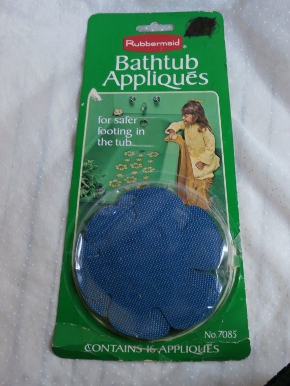 Blue rubbermaid bathtub appliques retro