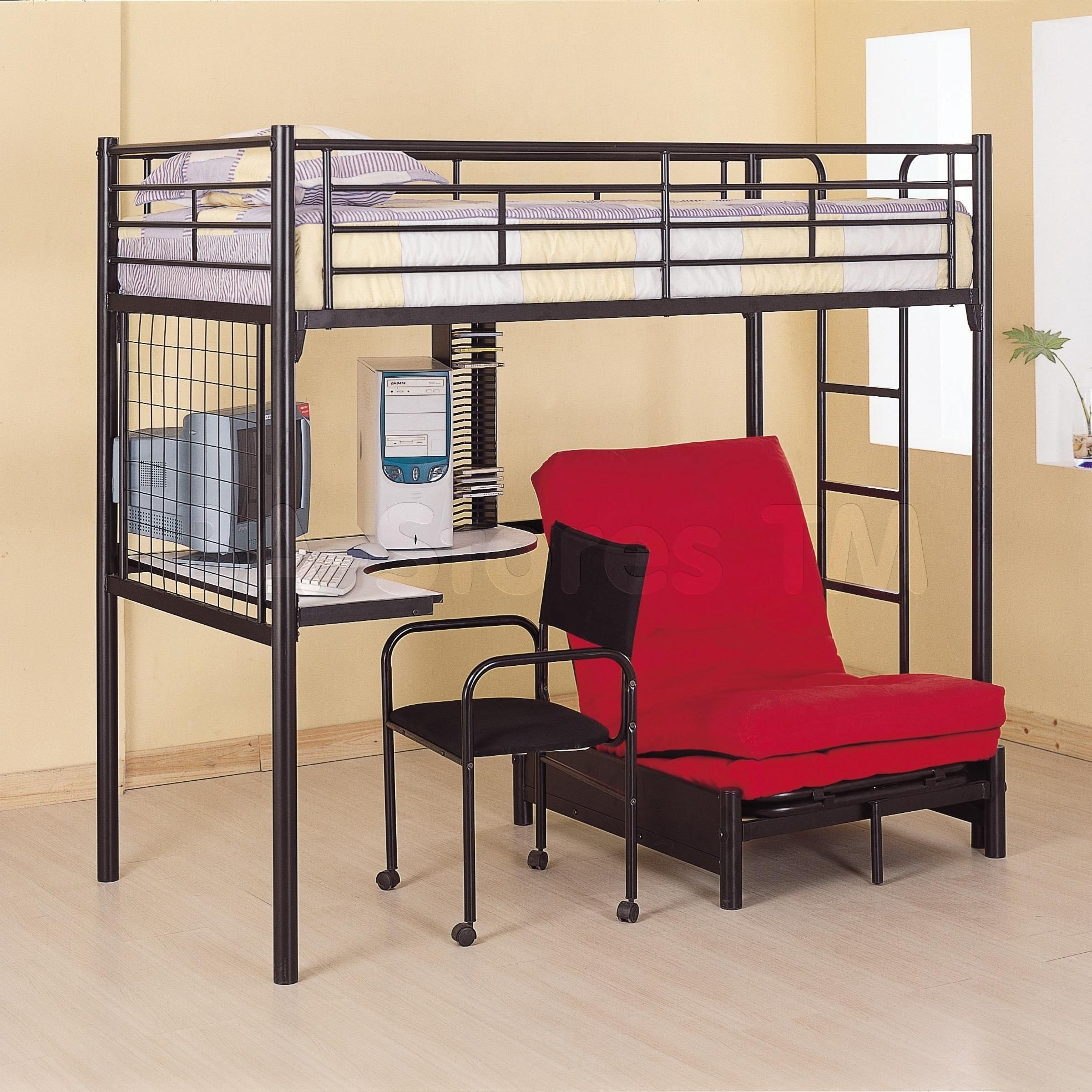 double loft bed with futon