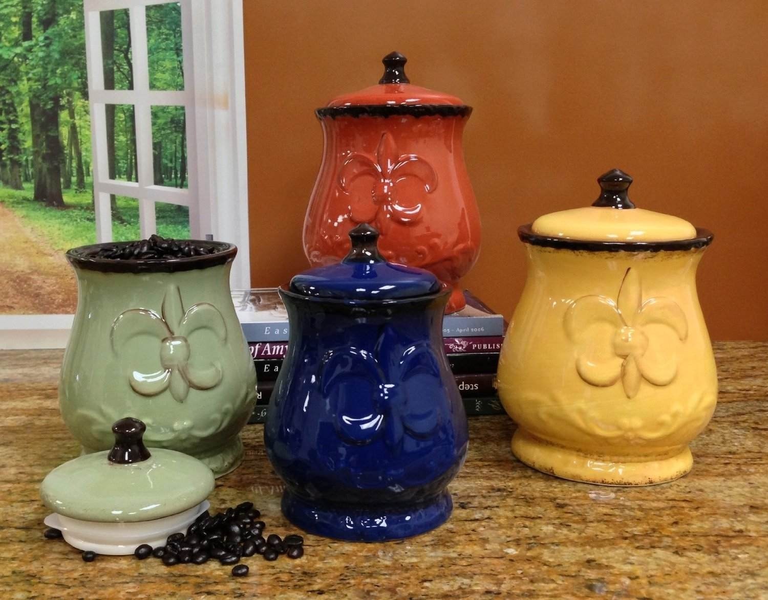 Colored Glass Kitchen Canisters - Foter