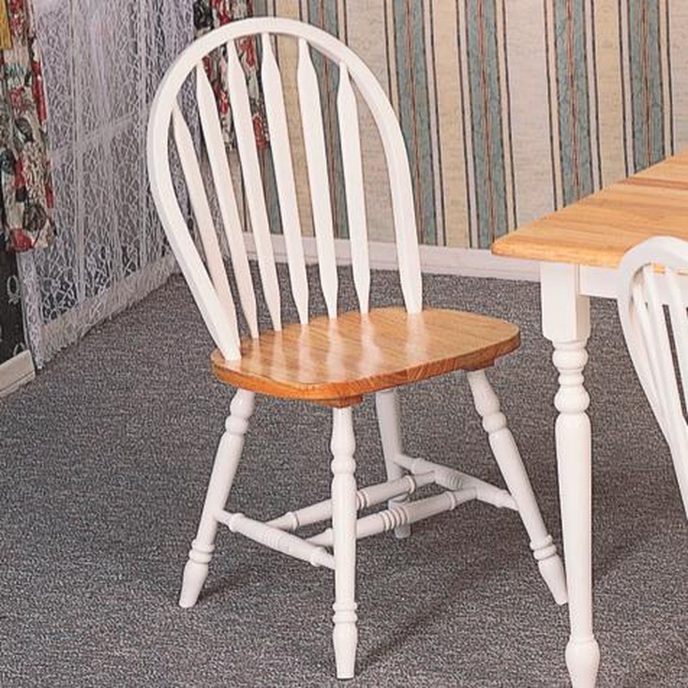 Coaster damen white natural windsor dining side chairs set of