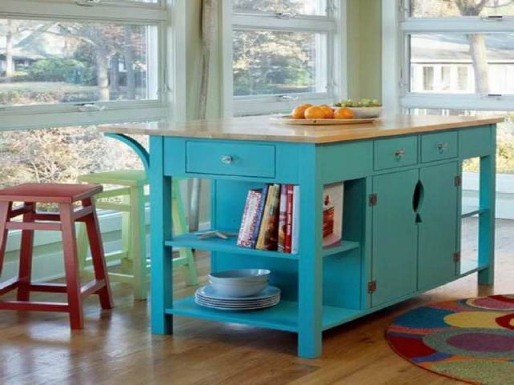 Counter height kitchen tables with storage with ocean blue colour