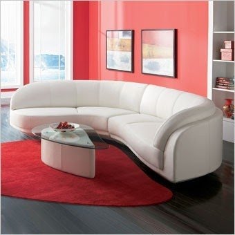 Curved leather sectional 1