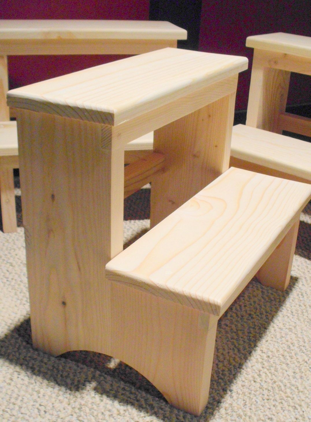Handcrafted shaker inspired pine step