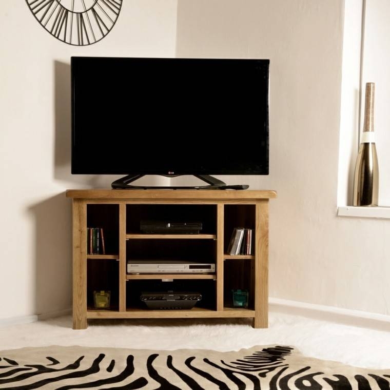 Oak corner television tv cabinet stand unit living room furniture