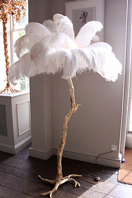 shabby chic feather table lamp