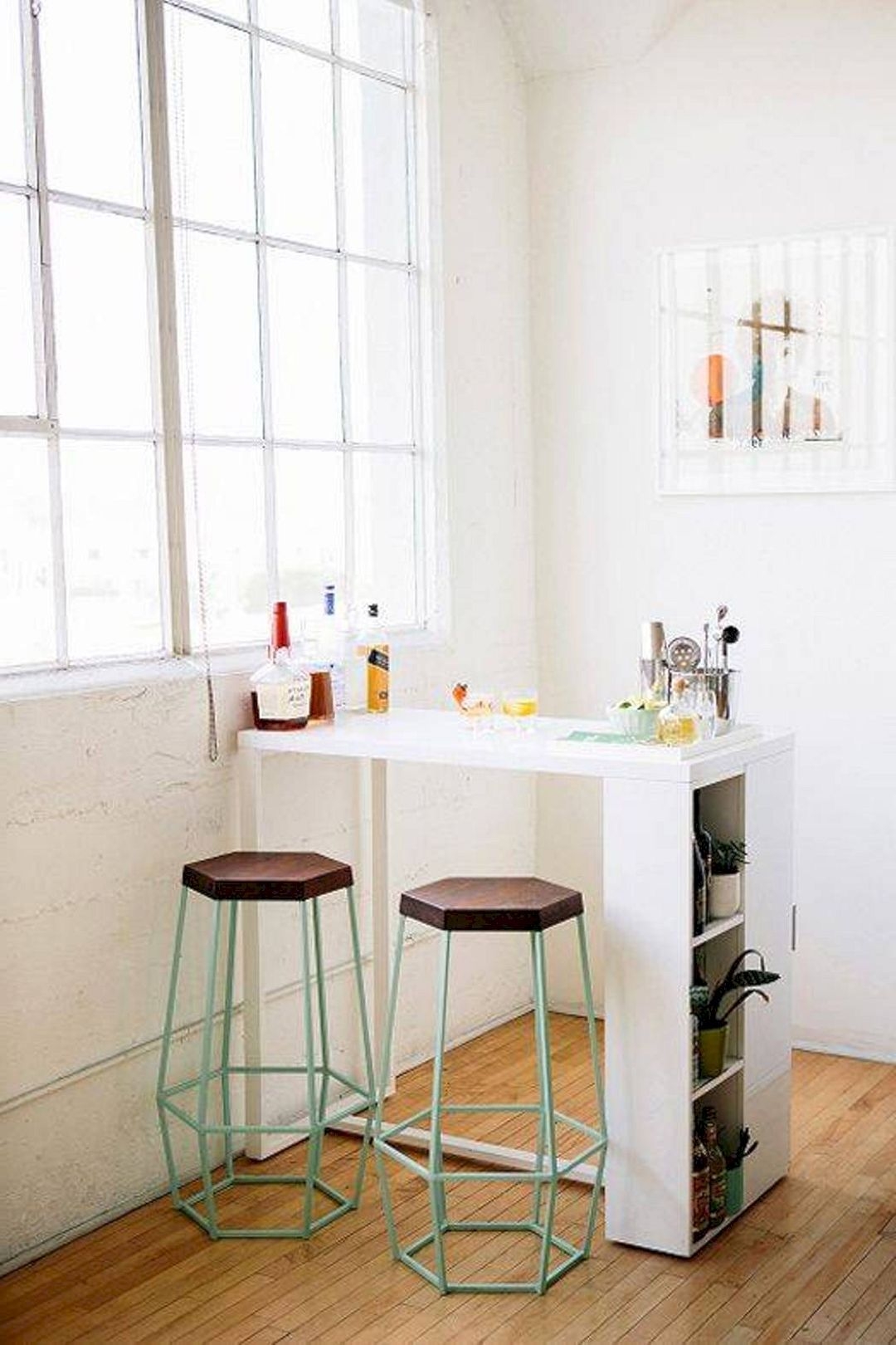 Small kitchen bar table with storage