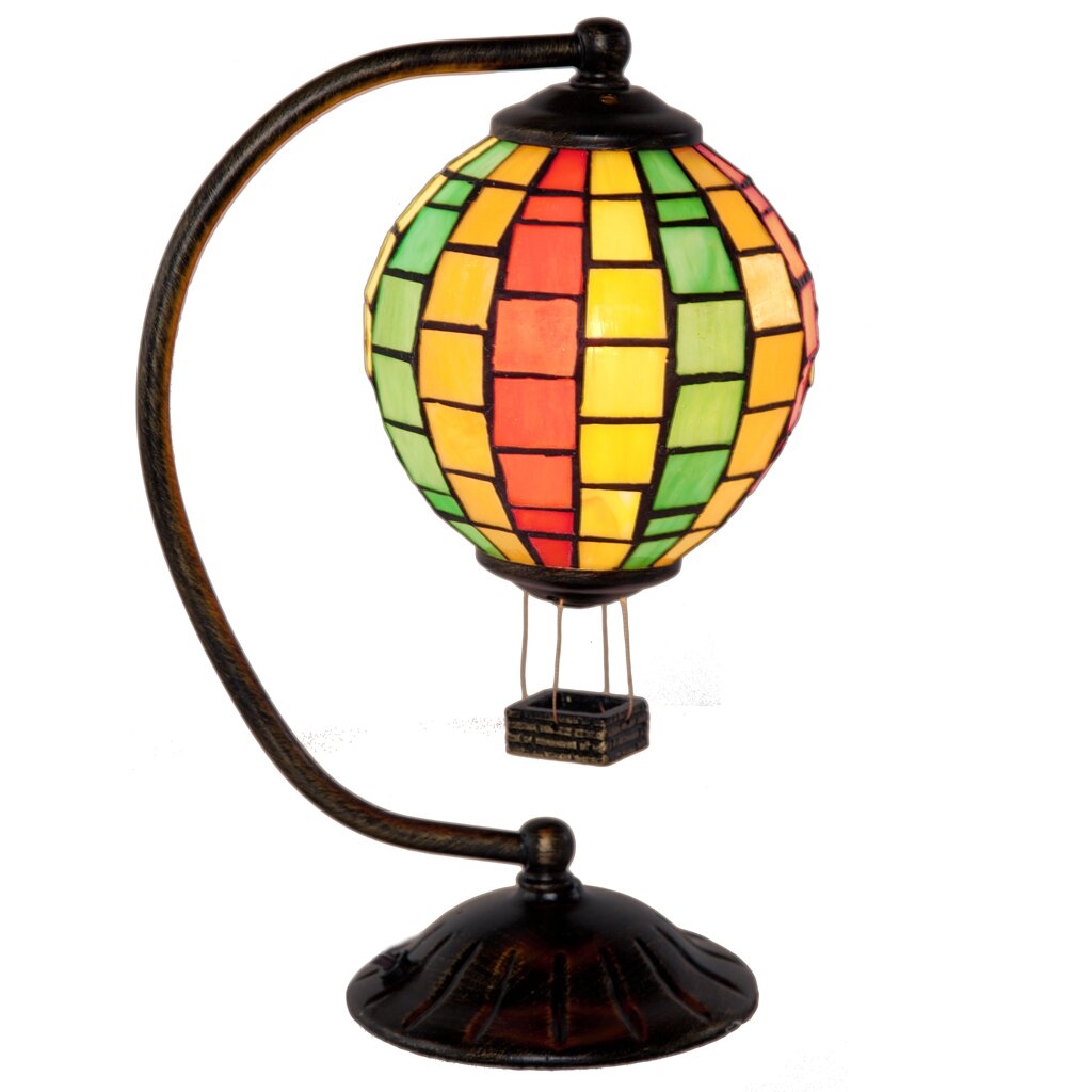 Stained Glass Hot Air Balloon 14.5" H Table Lamp with Shade