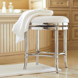 vanity stool with short back