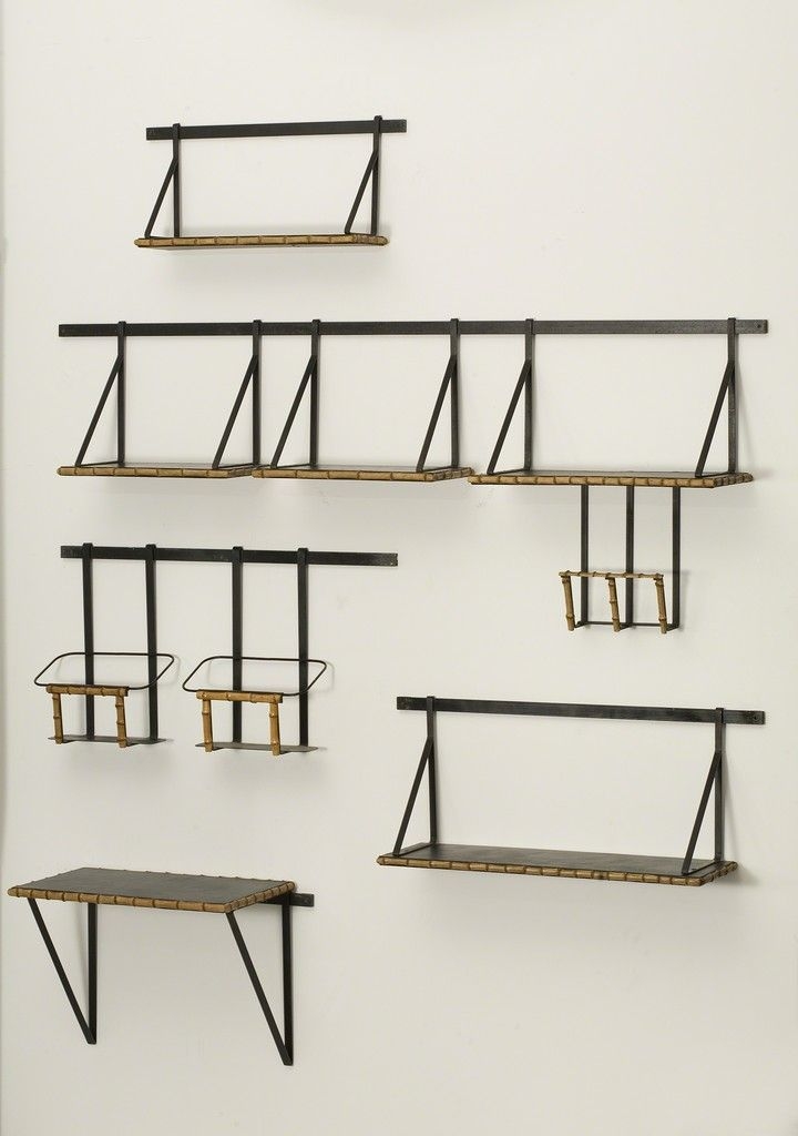 Wall mount metal shelves