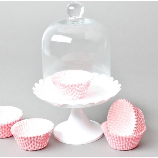 White cake stand with dome