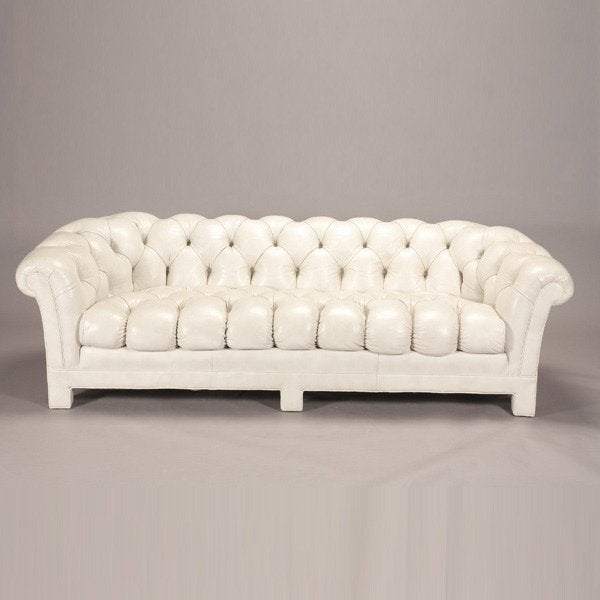White leather tufted sofa white tufted leather sofa