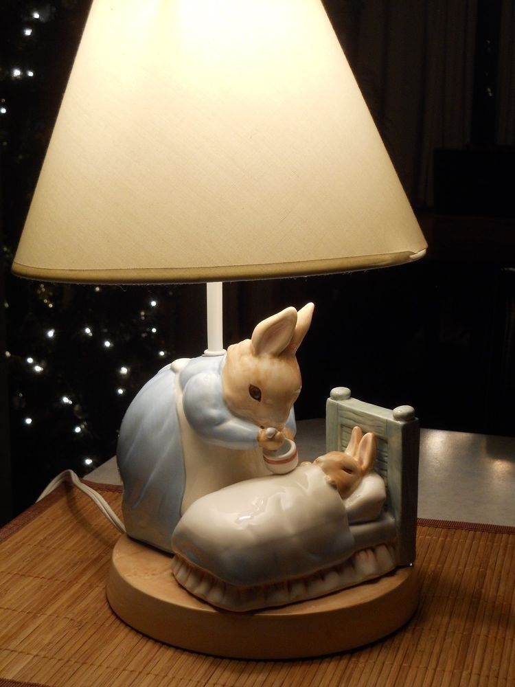 Beatrix potters peter rabbit nursery lamp