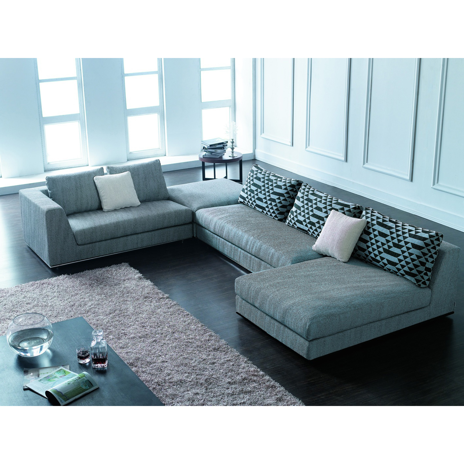 Contemporary microfiber sectional sofa 2