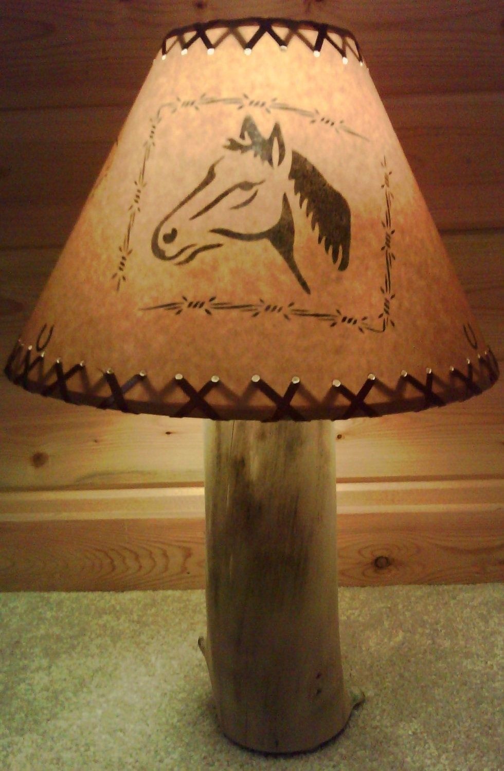 Cowboy Boots Spurs Rope Lasso Rodeo Cotton Fabric Lampshade Lamp Shade 