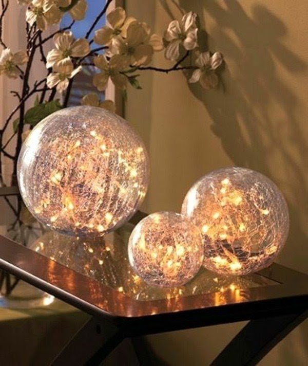 Grey Cracked Glass Orb Table Lamp 