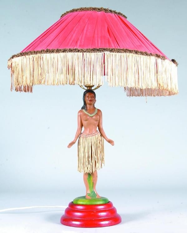 Antique hula sales girl lamp