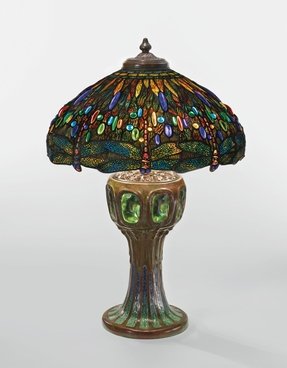 tiffany glass lamp lamps dragonfly table stained studios antique lighting nouveau comfort louis tab foter quoizel sotheby lot alyssa thompson