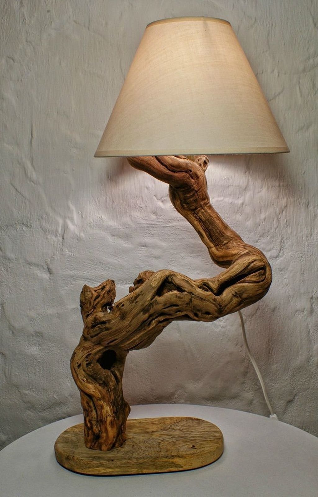 Driftwood lamp sculpture mother nature