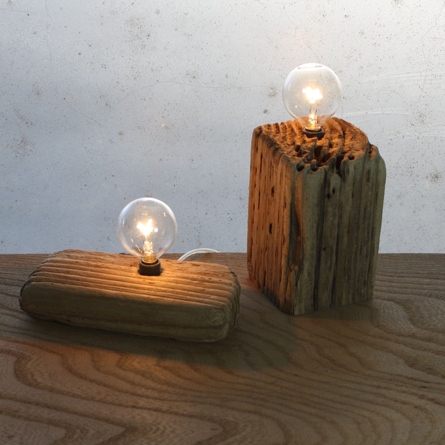 Each of these repurposed driftwood lamps is one of a