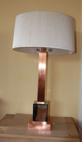 Frederick Cooper Modern Table Lamp Chrome Copper Finish Textured String Shade