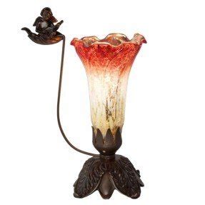 Hand Blown Mercury Glass Lily 9.5" H Table Lamp with Shade