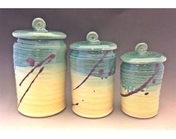 Hand made pottery canister sets