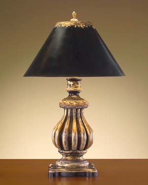 John Richard Black And Gold Urn Table Lamp Traditional Table Lamps