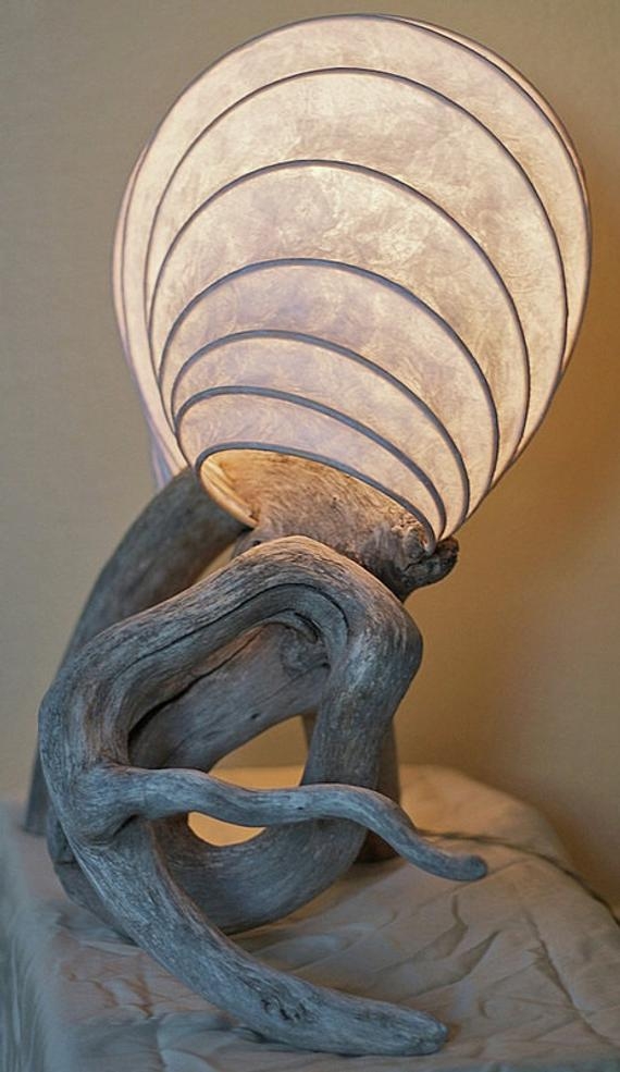 Lamps made from driftwood