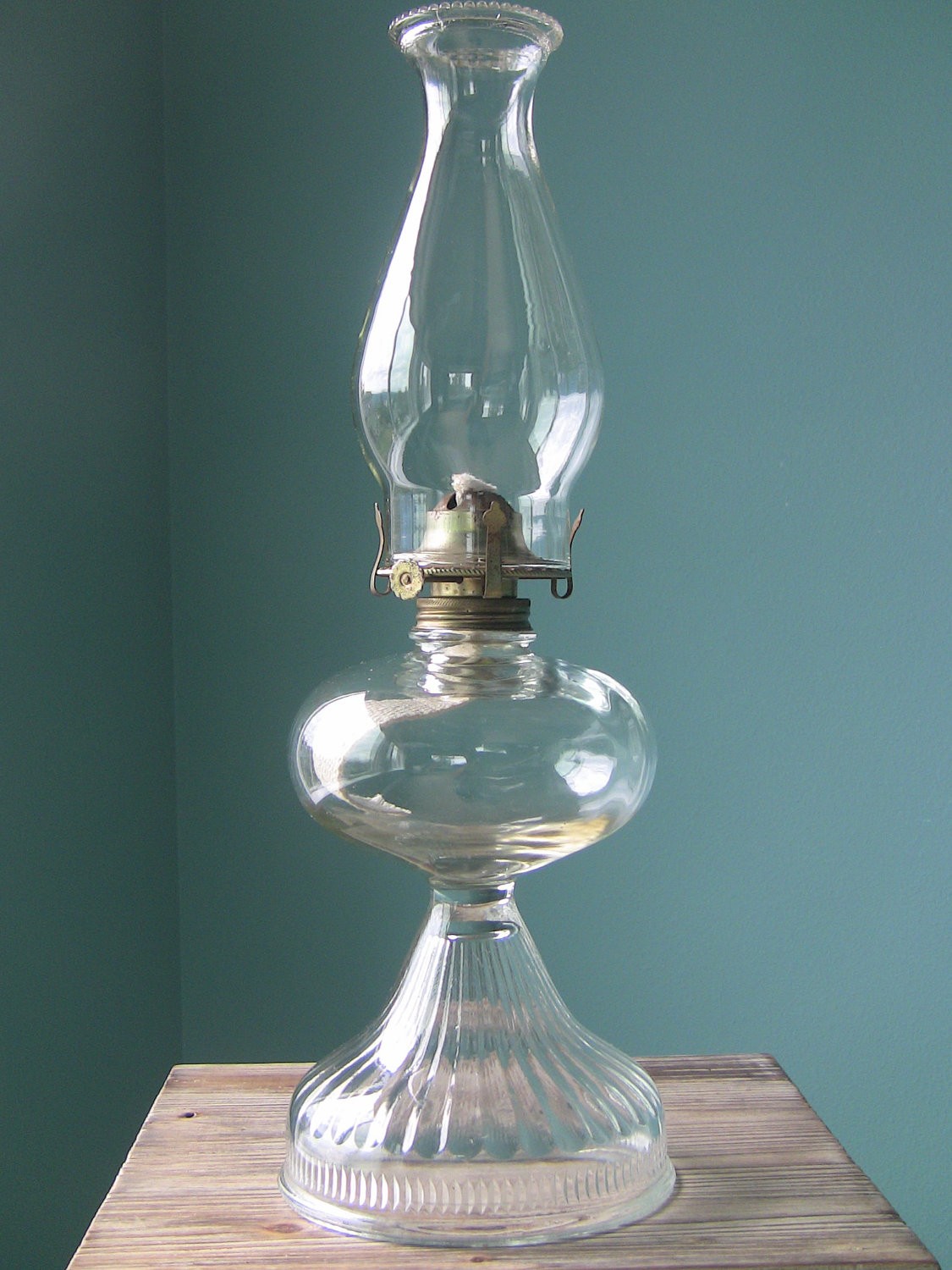 Large vintage oil lamp hurricane lamp