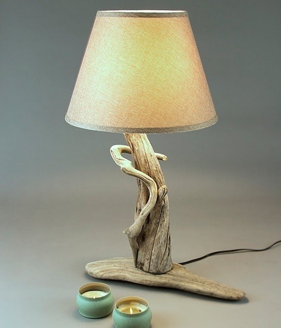 Natural driftwood lamp