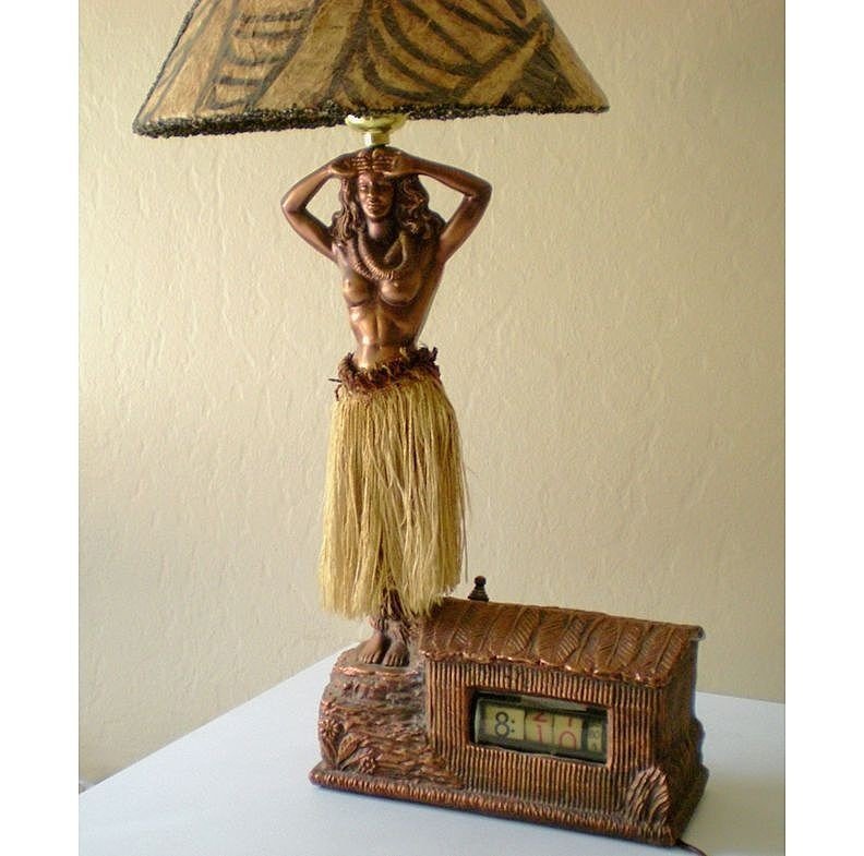 vintage hula girl lamp