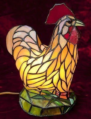 Stained glass rooster lamp 7
