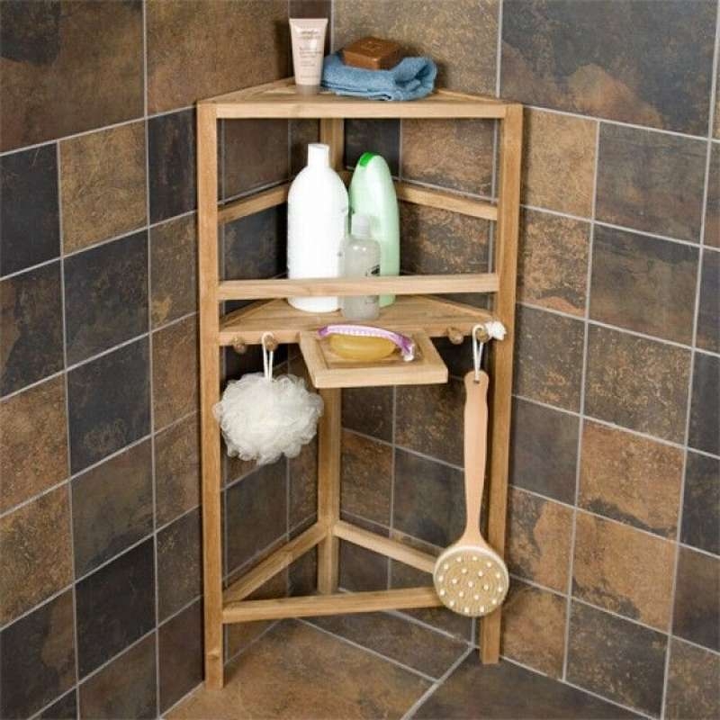 Vester Teak Corner Shower Shelf