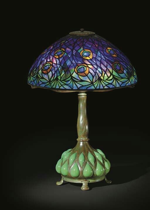 Tiffany peacock lamp
