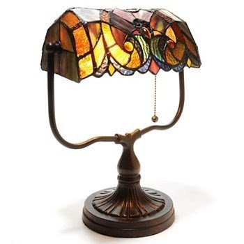 Tiffany style bankers lamp 17