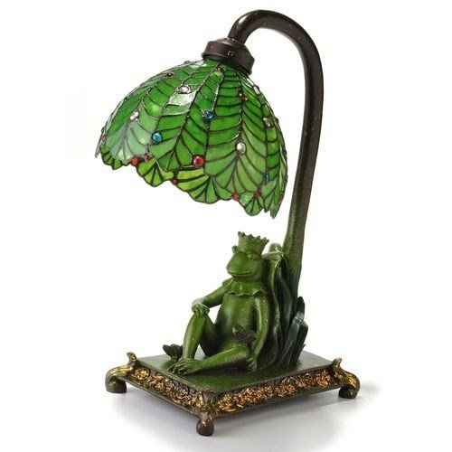 Tiffany style frog king accent lamp 18 5 h