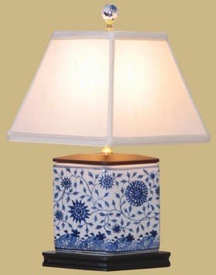 Vase 16" H Table Lamp with Square Shade