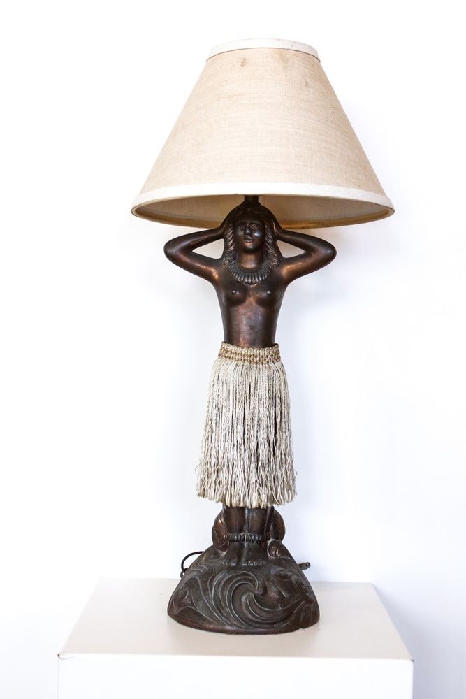 Vintage hula girl lamp 10