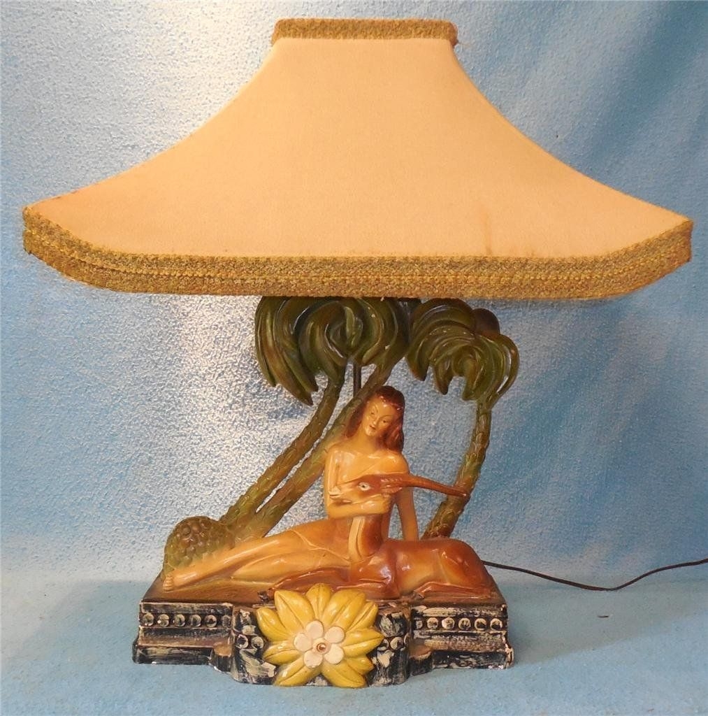 Vintage hula girl lamp 13
