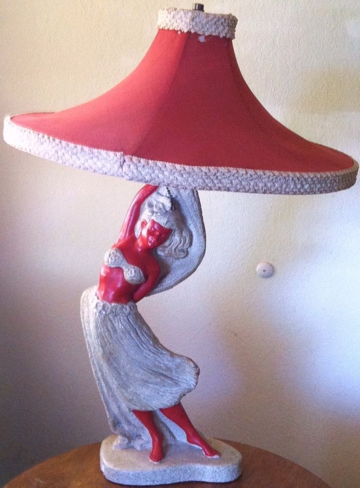 Vintage hula girl lamp 6