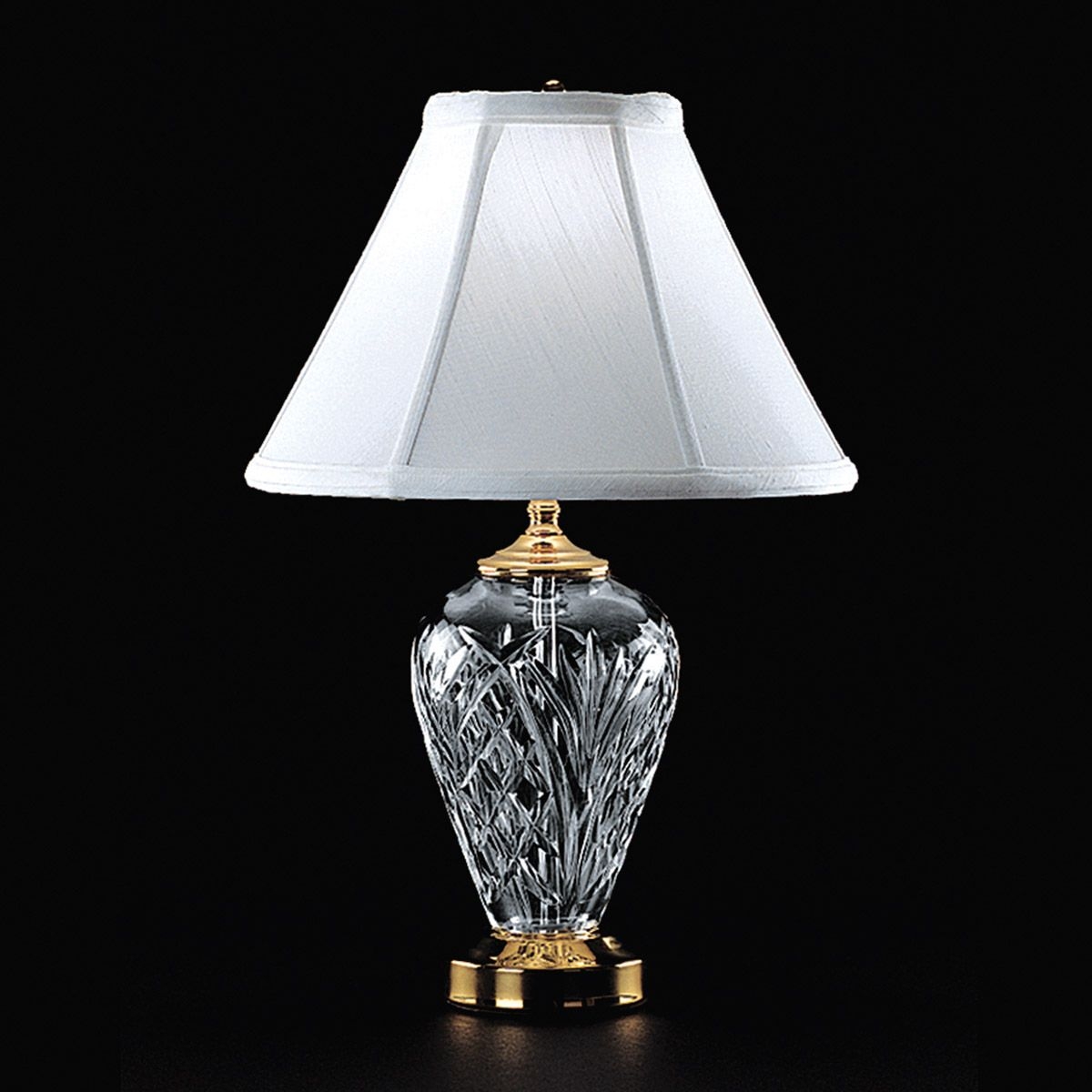 Waterford Crystal Solid Brass Table Lamp W/Shade