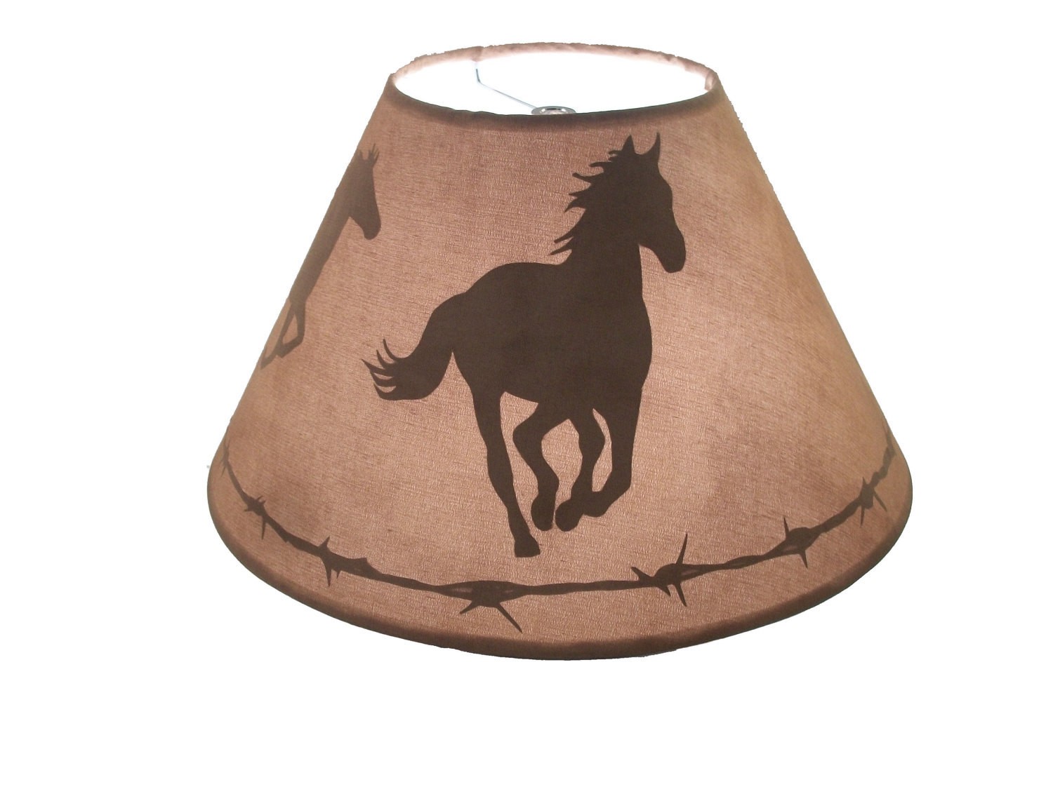 Western lamp shade with a silhouette of