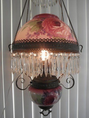 antique kerosene hanging lamp