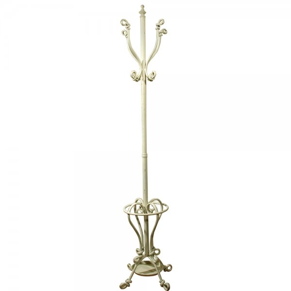 Cream Coat Stand Umbrella Hat Stand Vintage French Country Shabby Chic Style