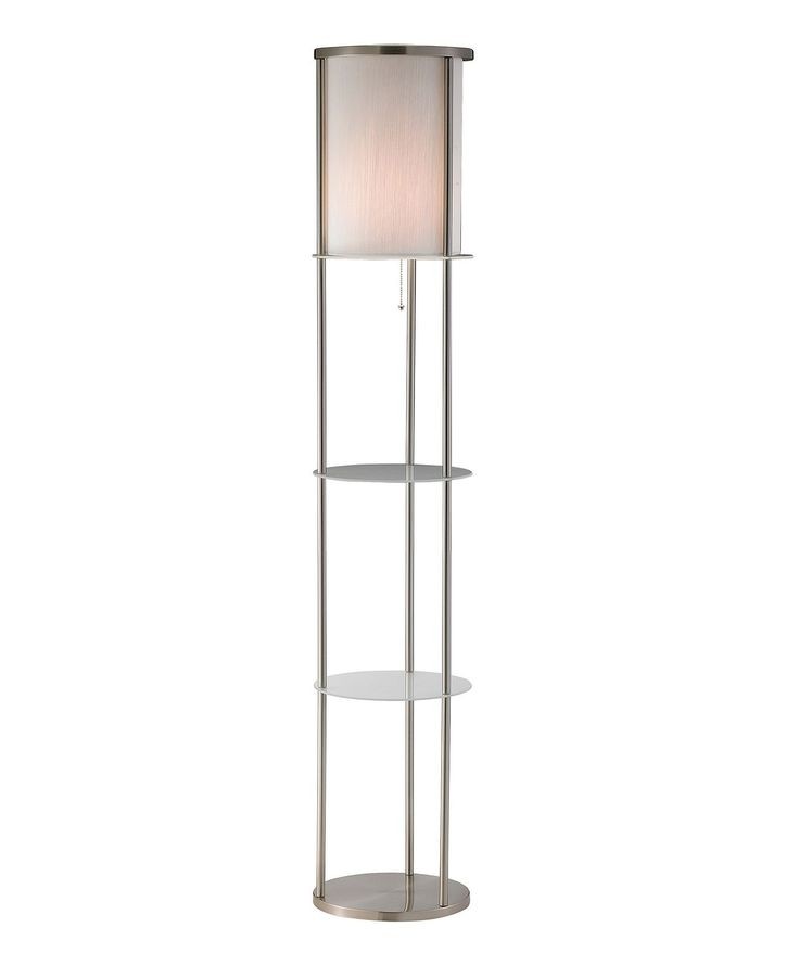 Floor lamp with shelving