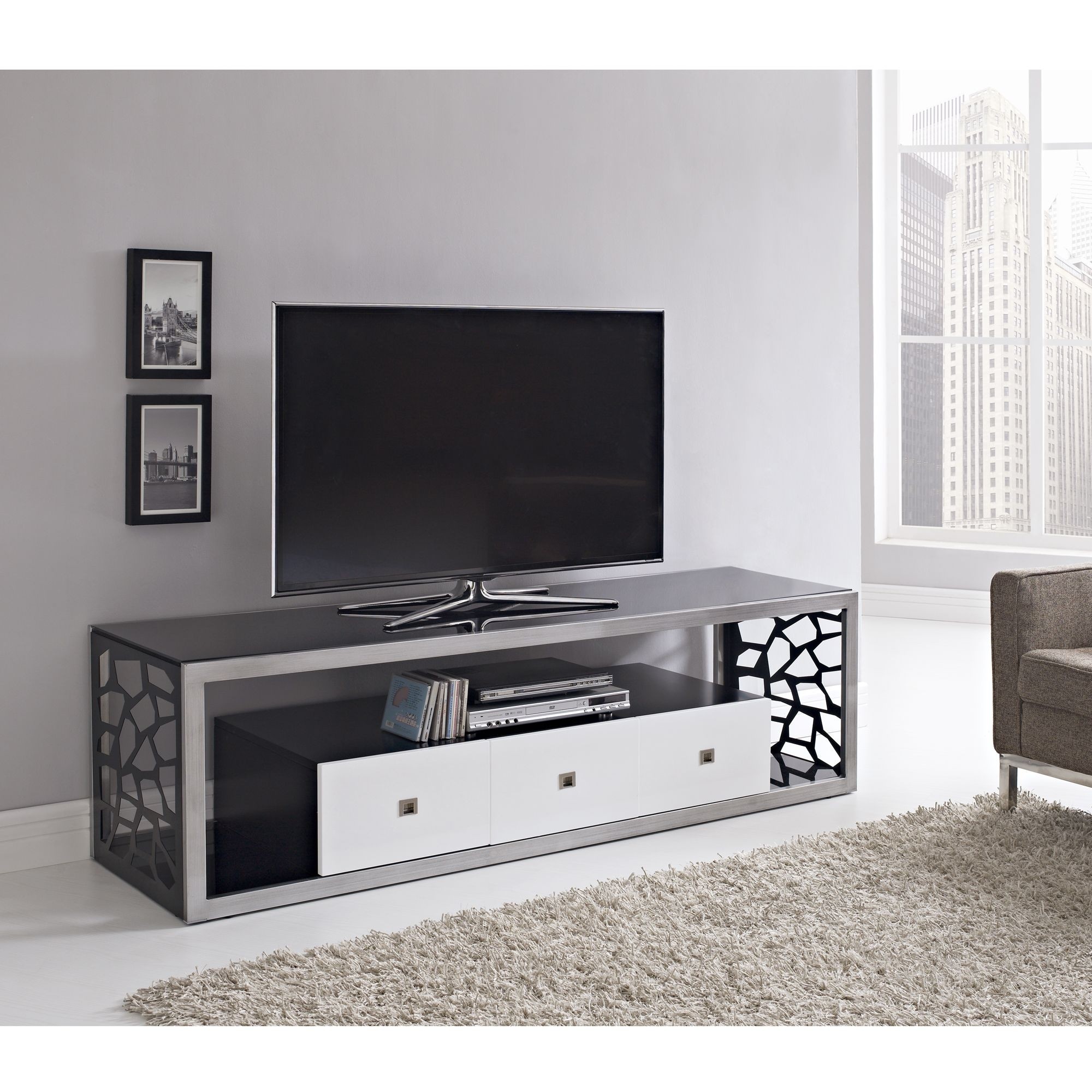 Glass and metal tv stands 1